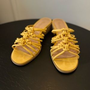 Madewell Dakota Sandal in yellow leather